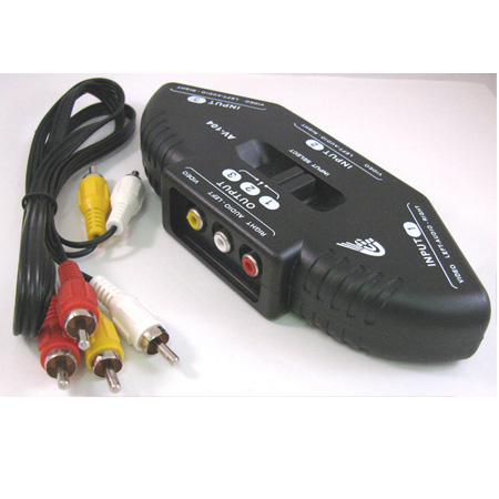 New 3-Way Audio Video AV RCA Switch Box Splitter New 3-Way Audio Video AV RCA Switch Box Splitter