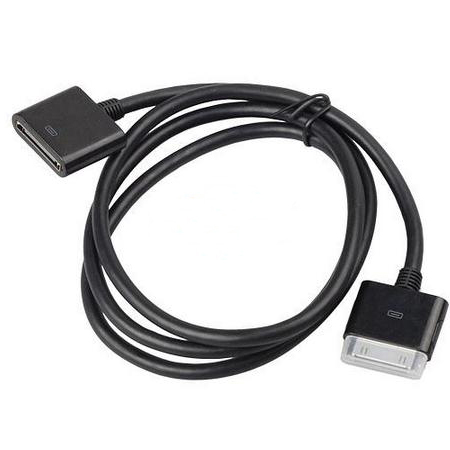 Black 30 Pin Dock Extender Extension Data Audio Cable For Iphone 4 4S 4G Ipad 2