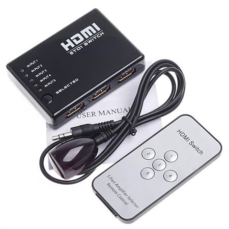 5 Port 1080P Video HDMI Switch Switcher Splitter for HDTV PS3 DVD with IR Remote C1183
5 Port 1080P Video HDMI Switch Switcher Splitter for HDTV PS3 DVD with IR Remote C1183